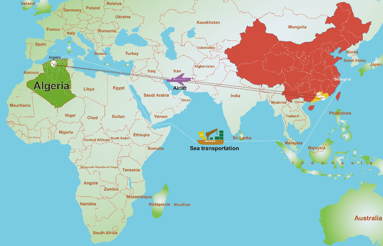 中国到阿尔及利亚国际物流