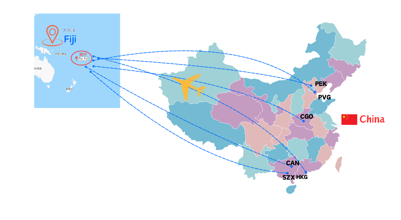 从中国空运到斐济