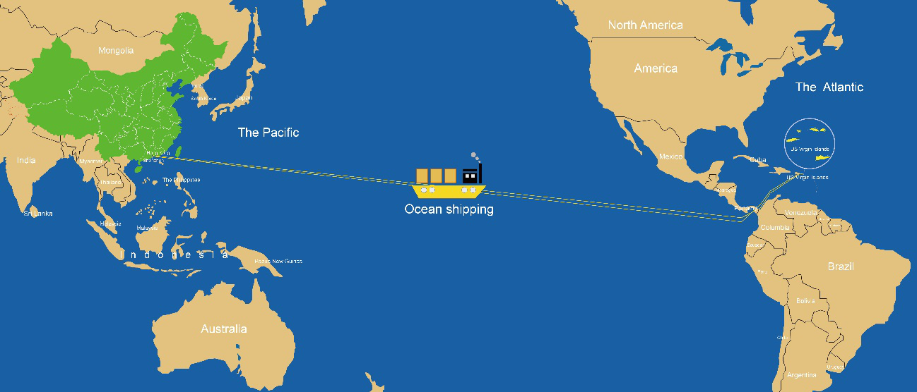 中国海运整柜到达美属维尔京群岛