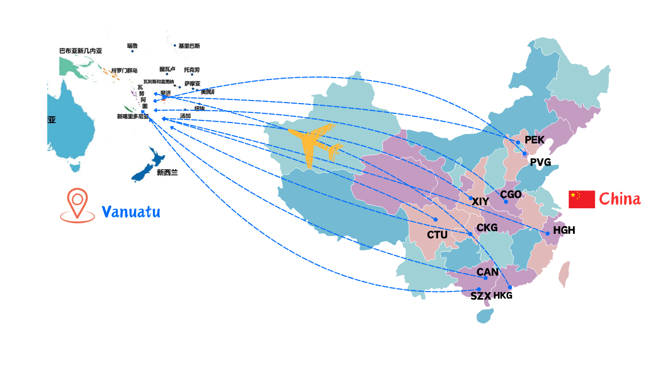 从中国空运来瓦努阿图