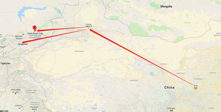 中國到哈薩克鐵路路線